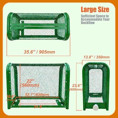 35.6″ L x 14″ W x 24″ H BIGalleons Backflow Security Cage, Green Metal Backflow Preventer Enclosure, Backflow Cage Cover with Locks(Medium) - Image 2
