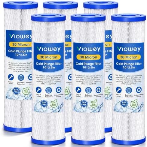 10"x2.5" 30 Micron Pleated Water Filter Cartridges,6Pc cold plunge filter by Viowey