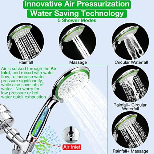 Filtered Shower Head Combo, Includes 79" Hose, 20 Stage Shower Filter Head, High Pressure Handheld Spray Showerhead, Shower Arm Mount Holder, for Hard Well Water Chlorine, Chrome (S10) - Image 2