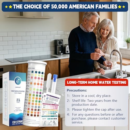 All-New 23 in 1 Drinking Water Testing Kit 158 Strips,Well Water Testing Kit & Water Test Strip for House Water for Hardness，Chlorine,Copper,Iron,Lead,pH and More - Image 6