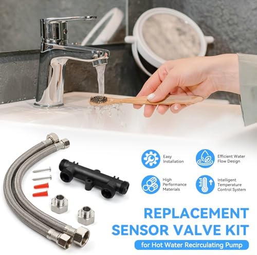 WP596816 Sensor Valve Kit for watts Recirculating Hot Water Pump, Essential Component of Hot Water Recirculation System, Includes 2 x 12in Stainless Steel Pipes & Thermal Bridge Valve - Image 7