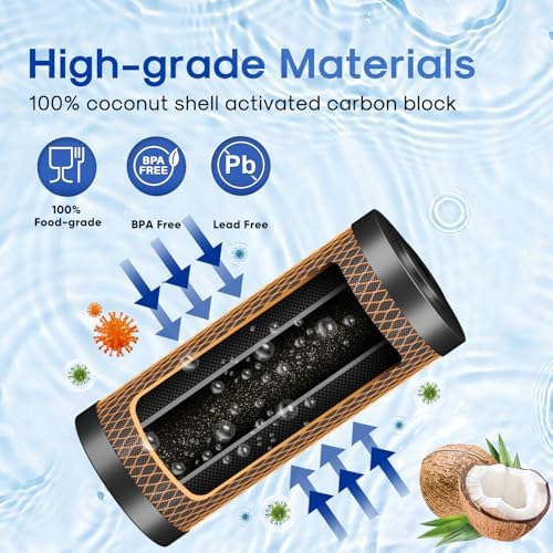 ICEPURE 5 Micron 4.5" x 10" CTO10BB-KDF Whole House Water Filter Coconut Shell Activated Carbon and KDF Heavy Metal Removal Water Filter Replacement for Home, 2PACK - Image 3