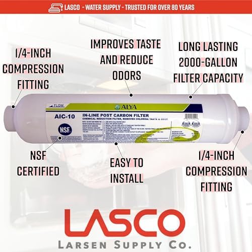 LASCO 37-1821 Ice Maker Inline Filter with 1/4-Inch Compression Connection, 2-Inch x 10-Inch , White - Image 2