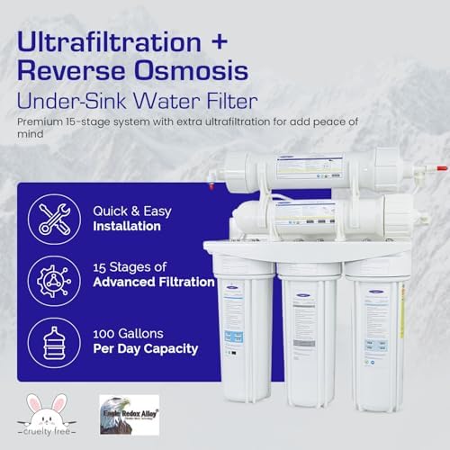 Crystal Quest Thunder Ultrafiltration/Reverse Osmosis Under Sink Water Filter System –15 Stages of Filtration – Complete Installation Kit –100GPD - Image 4