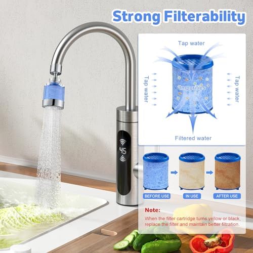 2 Pack Sink Water Filter Faucet, 360 ° Rotating Kitchen Faucet Water Purifier, Bathroom Faucet Filter Removes Chlorine Fluoride Hard Water for Home Kitchen & Bathroom - Image 3
