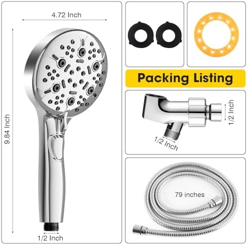 High Pressure Shower Head with Handheld,Power Wash & Auto Reset - Image 6
