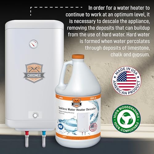 Chromex NSF Certified Tankless Water Heater Descaling Solution | Highly Effective Descale, 1 gallon - Image 5