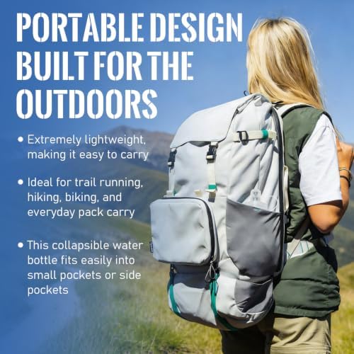 500ML Collapsible Water Bottle with Filter for Hiking, Camping & Travel - TPU Soft Flask, 0.1 Micrometer Hollow Fiber Membrane for Clearer, Better Tasting Outdoor Water(White) - Image 3