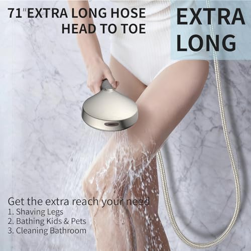 Brushed Nickel Handheld Shower Head, High Pressure 9-Mode Showerhead - Image 5