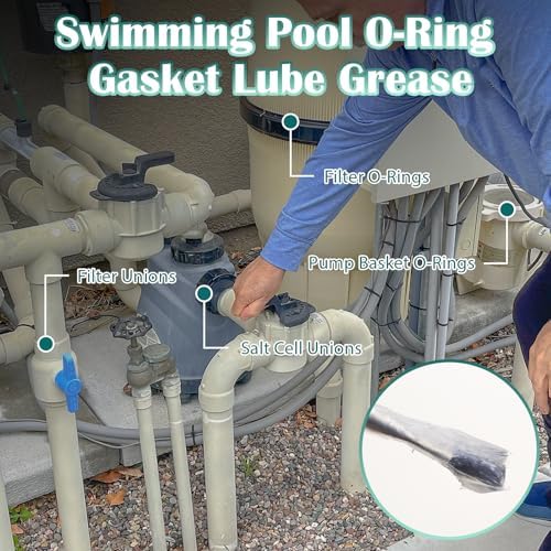 KEZE Pool Lube for O Ring Food Grade Waterproof Silicone Faucet Grease for Pool Filter Plumbing Plastic Parts Gasket Valve Rubber Seals Paste with Brush Top Can 8 OZ - Image 2