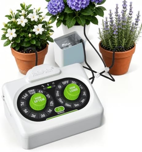 RAINPOINT Automatic Plant Waterer Indoor, Smart APP Control Drip Irrigation System for Houseplants, Anti-Siphon Vacation Watering Device with 2400mAh Rechargeable Battery (Up to 15 Pots) by RainPoint