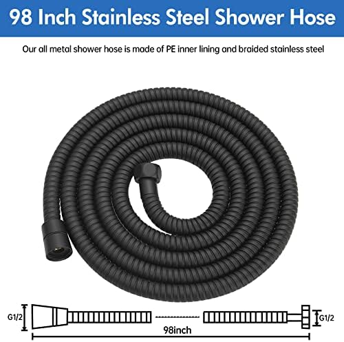 RUMOSE 98 inches Extra Long Shower Hose, Black - Image 6