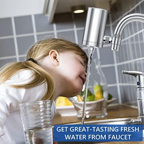 1200 Gallons Faucet Water Filter, 2.2 GPM Outlet Flow Rate Tap Water Filter, Six Improvements Water Faucet Filtration System, Removes Chlorine, Lead, Sediments, Bad Taste and More - Image 2