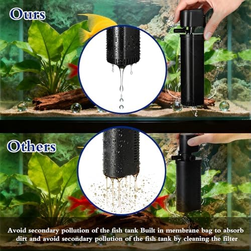 TARARIUM Fish Tank Filter U-V for 45-120 Gallon Tank, 300GPH Aquarium Filter for Turtle Tank Fish Tank Green Clean Machine, Sock Filter for Cold Plunge Saltwater Freshwater Crystal Clear - Image 2