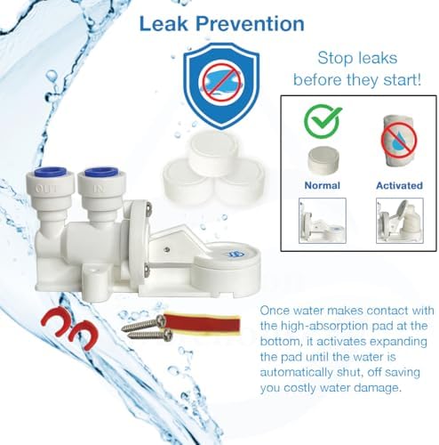 Automatic Water Shut Off Valve Leak Detector, Leak Stop Valve, Water Protection for Reverse Osmosis or Under Sink Water Filter System - Auto Shut Off Device to Prevent Leaks (2-Pack) - Image 2