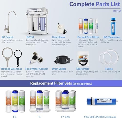 iSpring RCS5T+T20M, 500 GPD Light Commercial Reverse Osmosis Water Filter System with 20 Gallon Pre-Pressurized Tank - Image 6