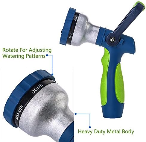 GREEN MOUNT New Patent Garden Hose Nozzle, Heavy Duty Water Nozzle, High Pressure Fireman Style Nozzle with Ergonomic Handle for Lawn and Garden Watering - Image 4