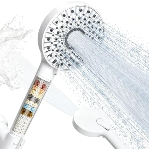 Magichome Shower Head with Handheld, High Pressure 10-Spray Detachable Chrome Showerhead with Stainless Steel Hose,White by Magichome