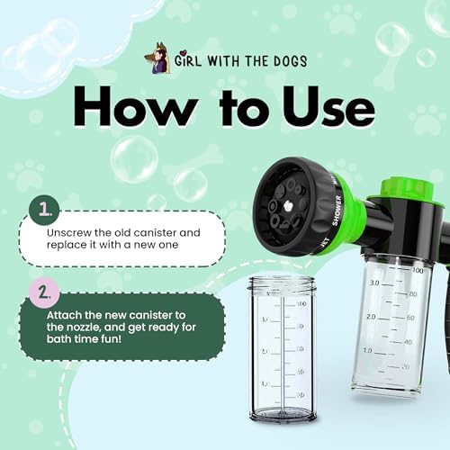 Girl With The Dogs Soap Dispensing Canister Replacement 3.5oz/100ml for Pet Wash Sprayer Nozzle for Dog Wash & Bathing Supplies - Image 6