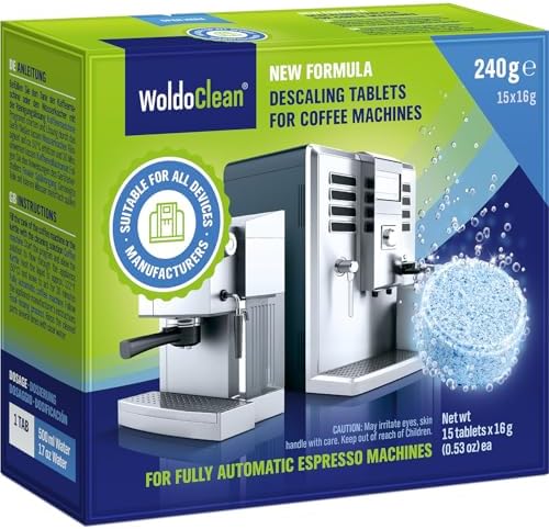WoldoClean Descaling Tablets for Coffee Machines 15 Count - Descaler Tabs by WoldoClean
