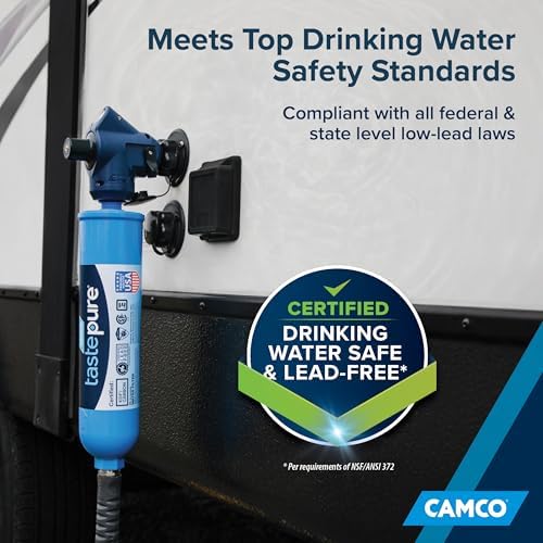 Camco Tastepure 4-in-1 Adjustable RV Water Pressure Regulator - Combines a 90° RV Hose Elbow Design, Pressure Gauge, Adjustable Regulator, & Shut-Off Valve in One RV Accessory (40065) - Image 5
