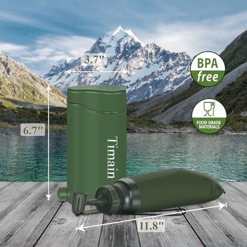 Timain Outdoor Portable Water Filter Pump,Water Filtration Systems,Perfect for Travel,Camping, Hiking,Fishing,Hunting,Emergency Preparedness (4500, Liters) - Image 3
