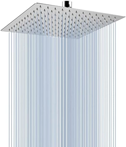 Voolan Rain Shower head, High Pressure Shower Head Made of 304 Stainless Steel, Relaxed Shower Experience Even at Low Water Flow and Pressure (10" Chrome) by Voolan