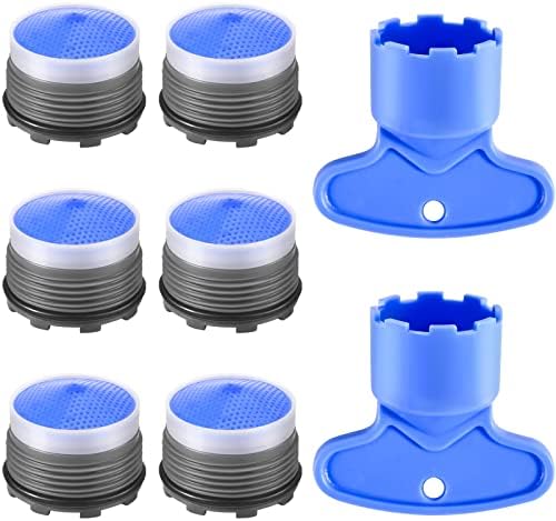 Faucet Aerator M18.5, WeeVeni 6PCS Aerator Replacement for Sink Faucet Flow Restrictor, Kitchen Bathroom Sink Aerators with Key Removal Wrench Tool by WeeVeni