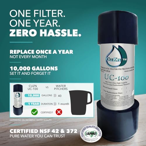 CuZn UC-100 Under Sink Water Filter, 10K Gallons or 1 Year Filtration Life - Image 2