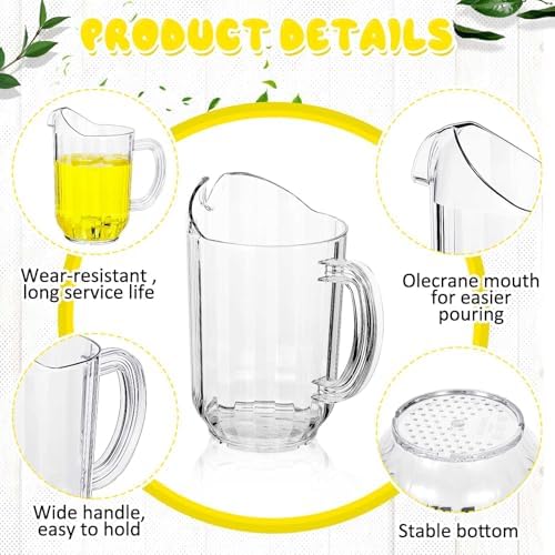 Tessco 1 Pcs Plastic Pitchers 60 Oz Clear Water Beer Jug Large,Classic - Image 3