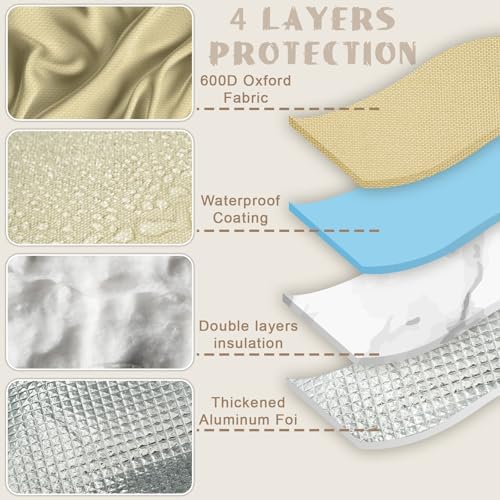 Backflow Preventer Insulation Cover,17" W x 20.5" H with Aluminum Foil Backflow Cover for Irrigation Back Flow Valve in Winter or Sun Exposure,Winter Pipe Freeze Protection - Image 6