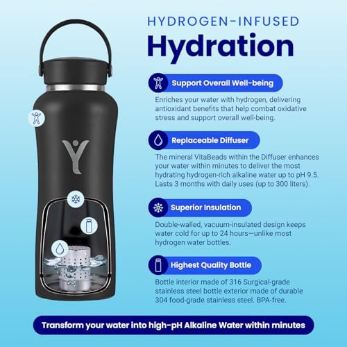 DYLN Hydrogen Water Bottle, Alkaline, Vacuum Insulated, Stainless Steel - Image 3