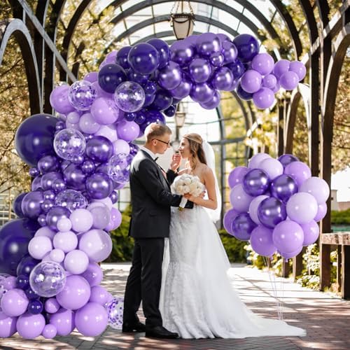 136-Pack Metallic Purple & Lavender Lilac Balloon Garland Kit - Image 4