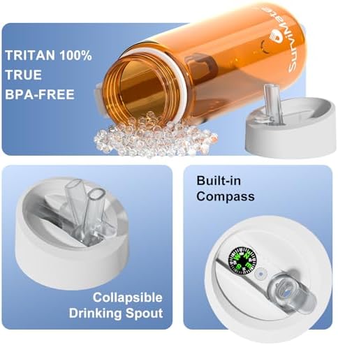SurviMate Purified Water Bottle for Camping, Hiking, Backpacking and Travel, BPA Free with 5-Stage Intergrated Filter Straw - Image 5