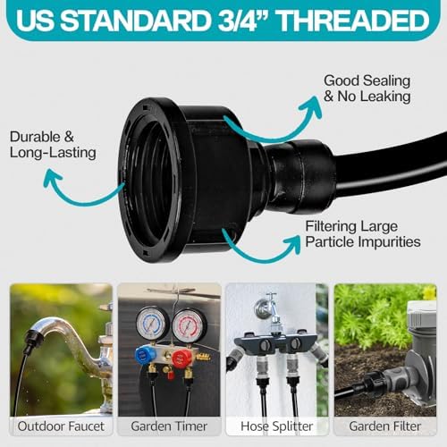 OnBrand 150FT Mister for Outside Patio with 55 Brass Nozzles and 5 T-Joints - Image 2