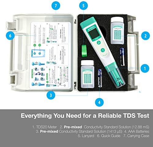 Apera Instruments AI213 Value Series TDS20 Waterproof TDS Pocket Tester kit, Accuracy: ±1% F.S, 2-Point Auto. Calibration - Image 3