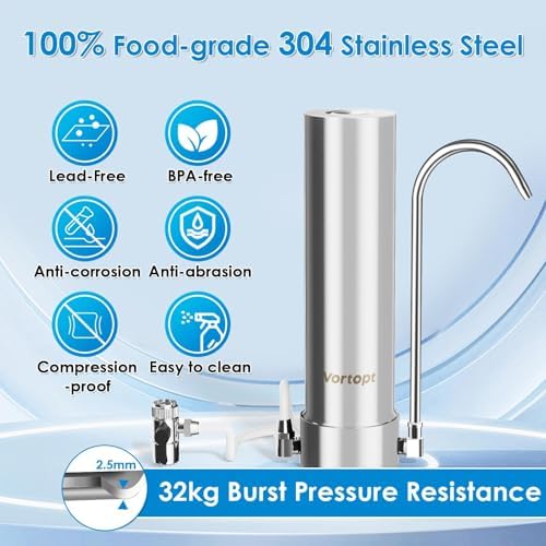 Vortopt F7 Countertop Water Filter System, Rapid Flow, 5 - Stage Filtration - Image 3