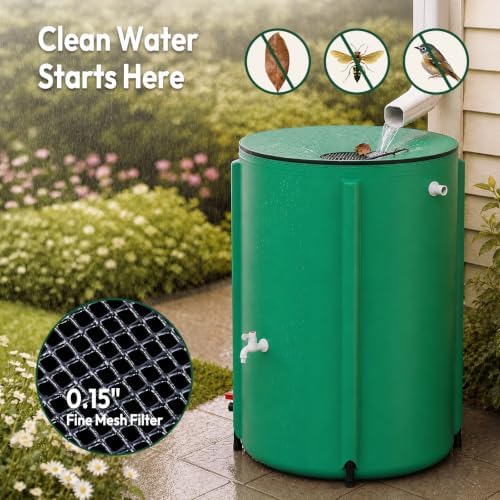 VINGLI Collapsible Rain Barrel Portable Rain Water Collection (Green, 132 Gallon) - Image 4