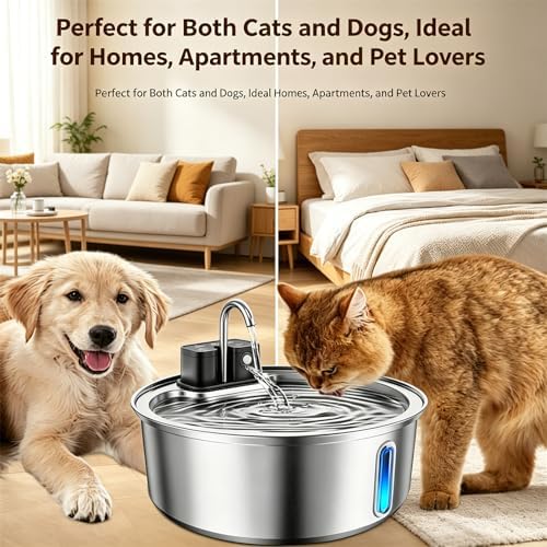 Selene Dog Water Fountain, Pet Water Fountain, Pet Water Fountain Stainless Steel, Large-Capacity Smart Cat Water Fountain with Sensor (Water Dispenser) - Image 5