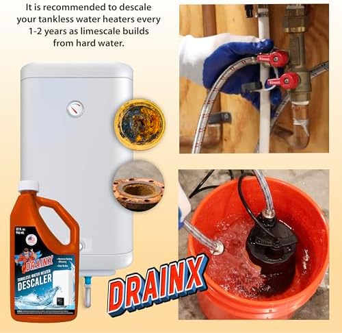 DrainX Tankless Water Heater Descaling Solution | Highly Effective Descaler Restores Heating Efficiency, Quart, 32 fl oz - Image 4