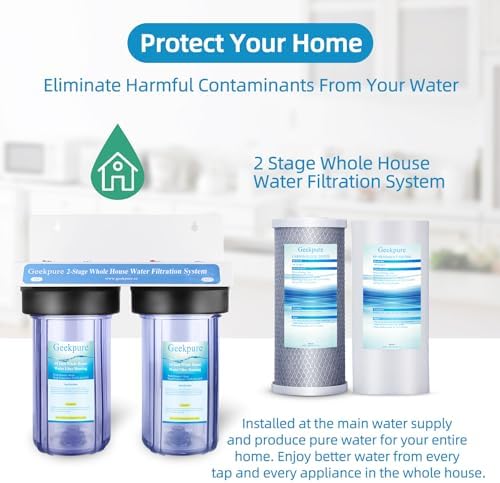 Geekpure 2 Stage Whole House Water Filter System-1"NPT Brass Port - Image 4