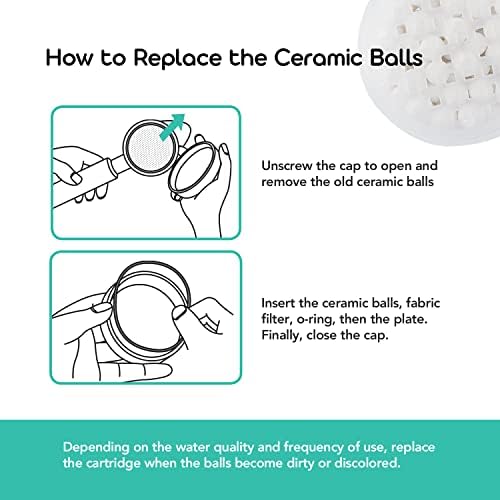 Fabric & Ceramic Ball Filters Set for Barumi Livo Kids Handheld Showerhead | Dual Filtration Removes Rust and Fine Particles from Tap Water, Easy Installation - Image 3