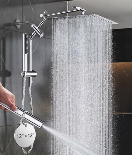 Veken All Metal 12" Luxurious Shower Head with Handheld,Full Body Coverage by Veken