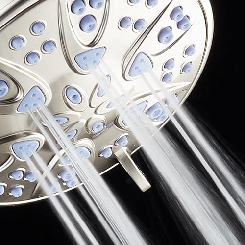 AquaDance Antimicrobial – Anti-Clog High-Pressure 6-Setting Shower Head with Microban Nozzle Protection from Growth of Mold, Mildew & Bacteria for Stronger Shower! 4" Sunset Blue - Image 5