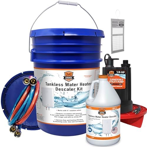 Chromex Tankless Water Heater Flush Kit with Gallon NSF Certified Liquid Descaling Solution and 1/6HP Extra Strength Pump by Chromex
