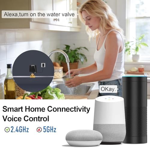 WIFI & Bluetooth Smart Water Valve, DN20 Ball Brass Valve, WIFI Control Water Shutoff Valves Compatible With Alexa, Google and Application Program iOS/Android, Only 2.4GHZ WiFi(3/4") - Image 6
