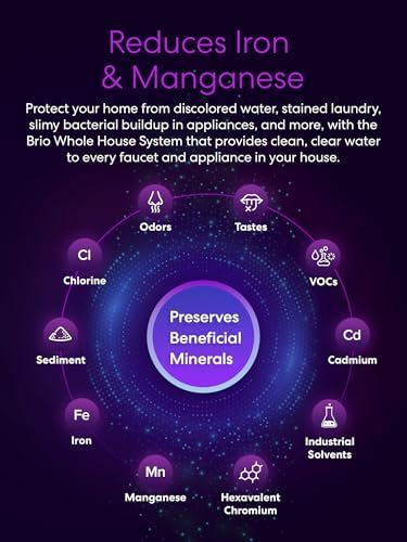 Brio 3-Stage Whole House Filtration System for Iron & Manganese Reduction, 900 GPH, 4.5" x 20" Sediment, Carbon Block, Iron & Manganese Filters Included w/Lifespan of 100,000 Gallons or 12 Months - Image 3