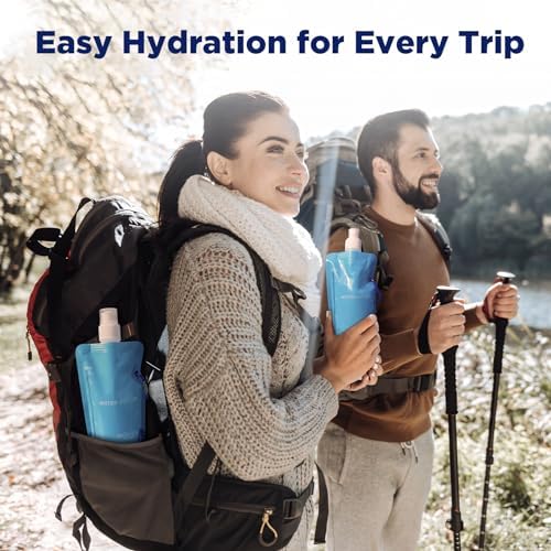 Membrane Solutions Squeezable Water Filtration System, Survival Water Purifier Kit, Portable Backpacking Gear Including Water Filter Straw and 23oz Collapsible Bottle for Hiking Camping Travel(2+6) - Image 7