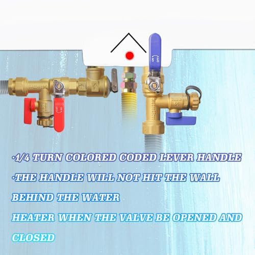 Xiny Tool 3/4-Inch IPS Isolator Tankless Water Heater Service Valve Kit with Pressure Relief Valve, Clean Brass - Image 5