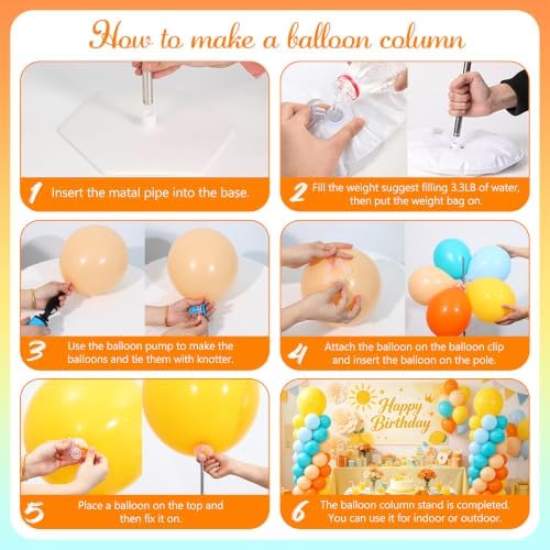 Here Comes the Son Balloon Column Stand Kit Set of 2 for Floor - Image 5